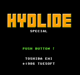 Hydlide Special (Japan) Title Screen